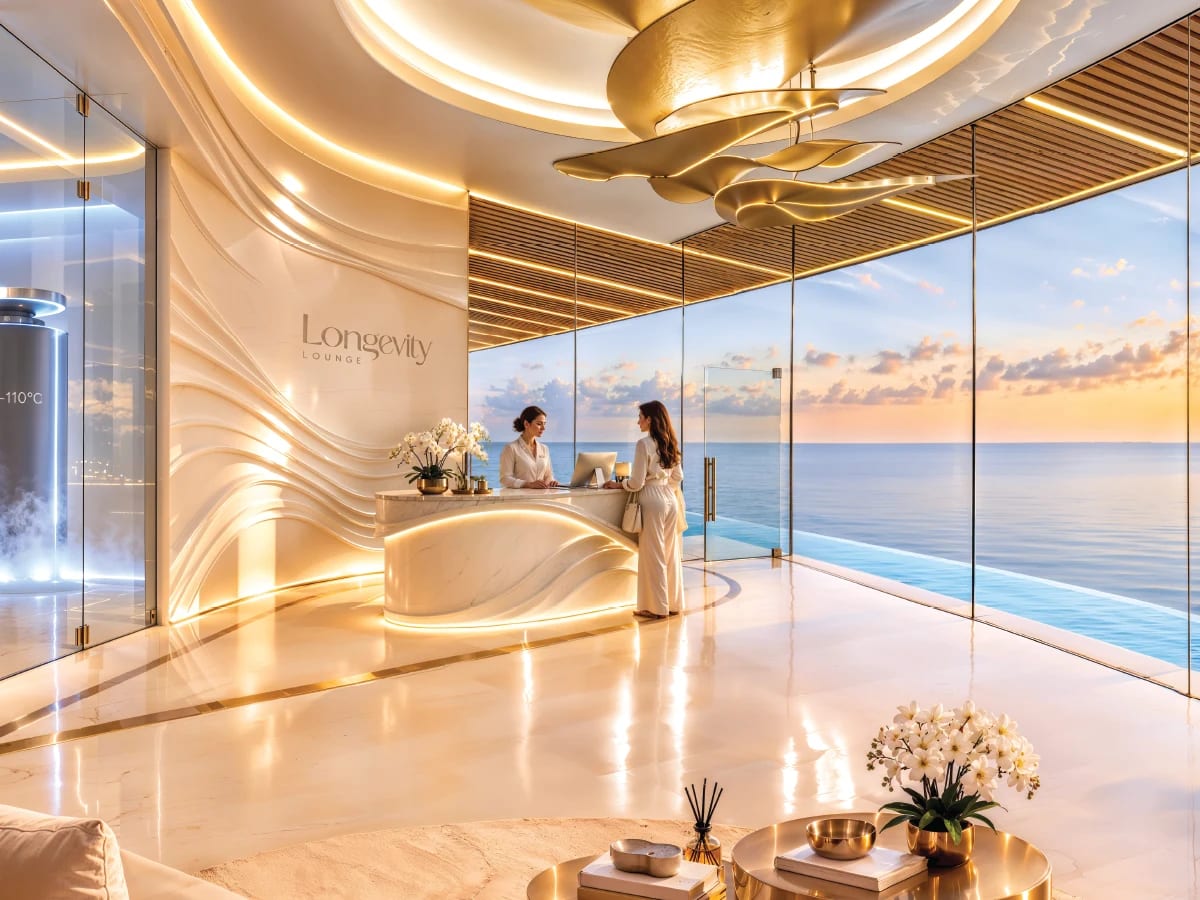Longevity Lounge wellness area at Shahrukhz Residences